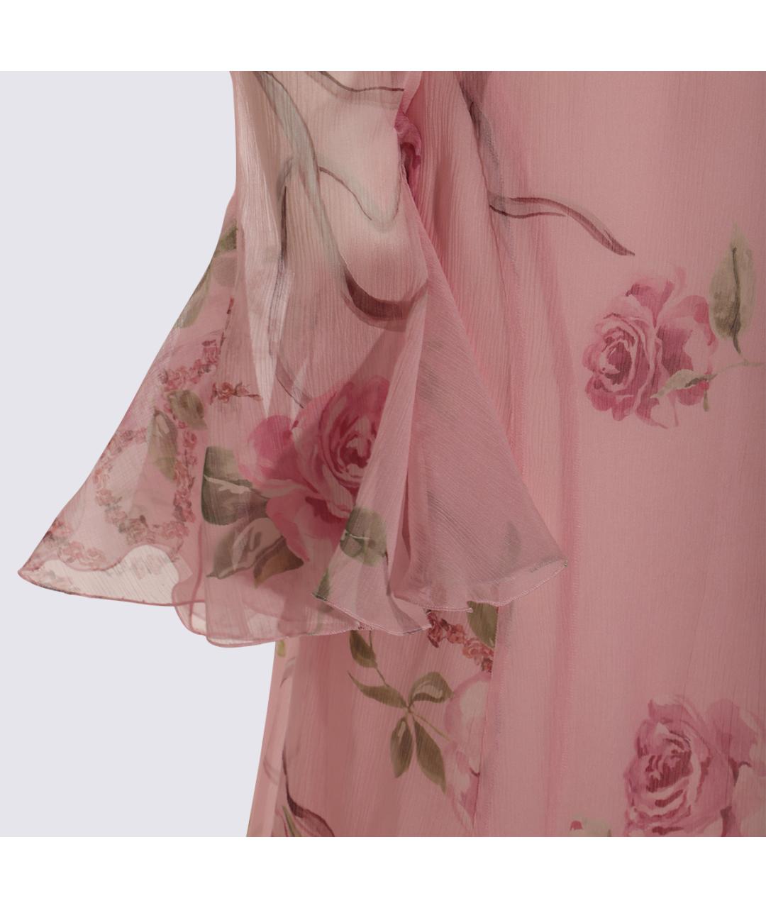 BLUMARINE Розовое шелковое коктейльное платье, фото 4