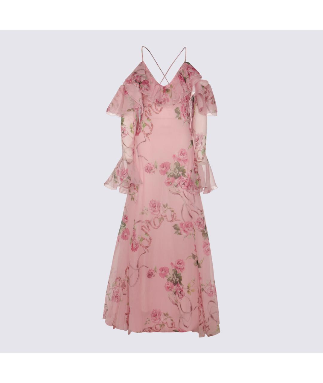 BLUMARINE Розовое шелковое коктейльное платье, фото 5