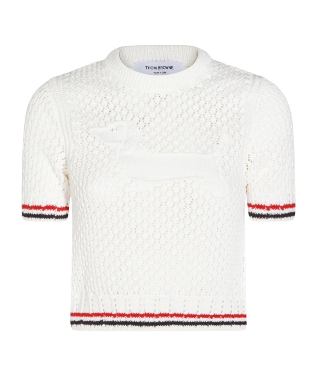 THOM BROWNE Белый хлопковый джемпер / свитер, фото 1