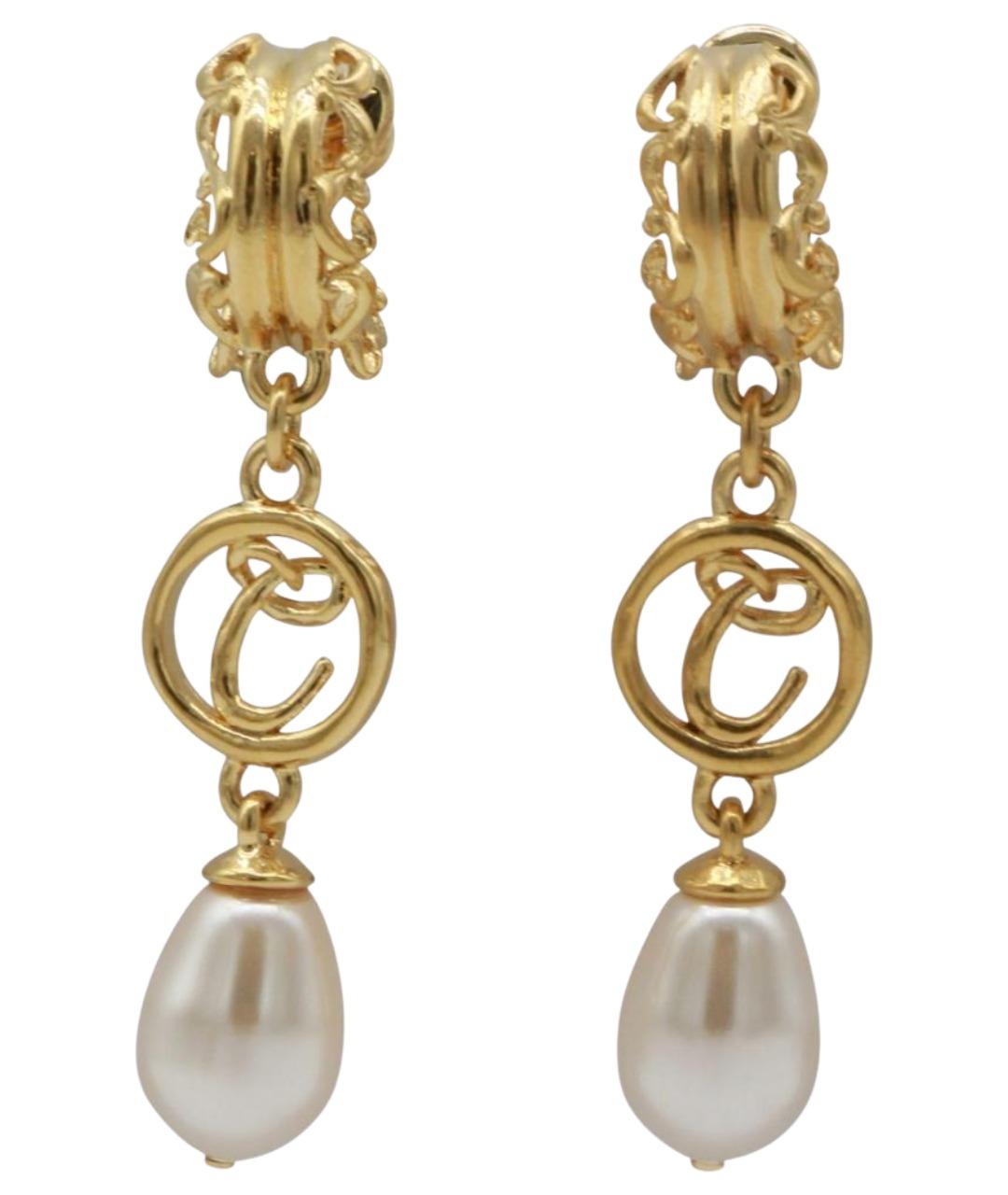 CHLOE Золотые металлические серьги, фото 1