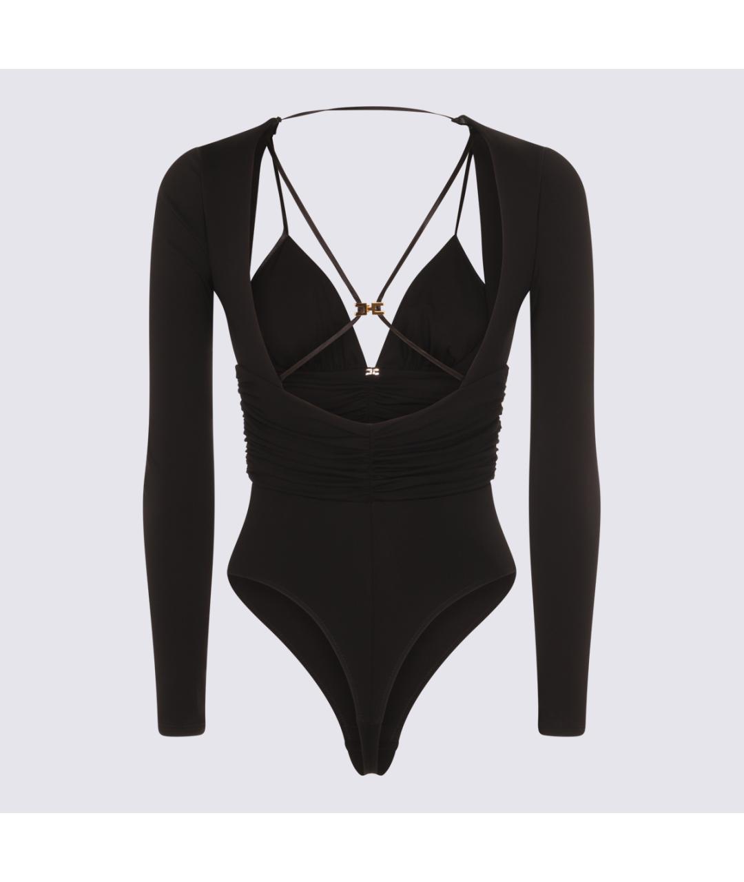 ELISABETTA FRANCHI Черное вискозное боди, фото 2