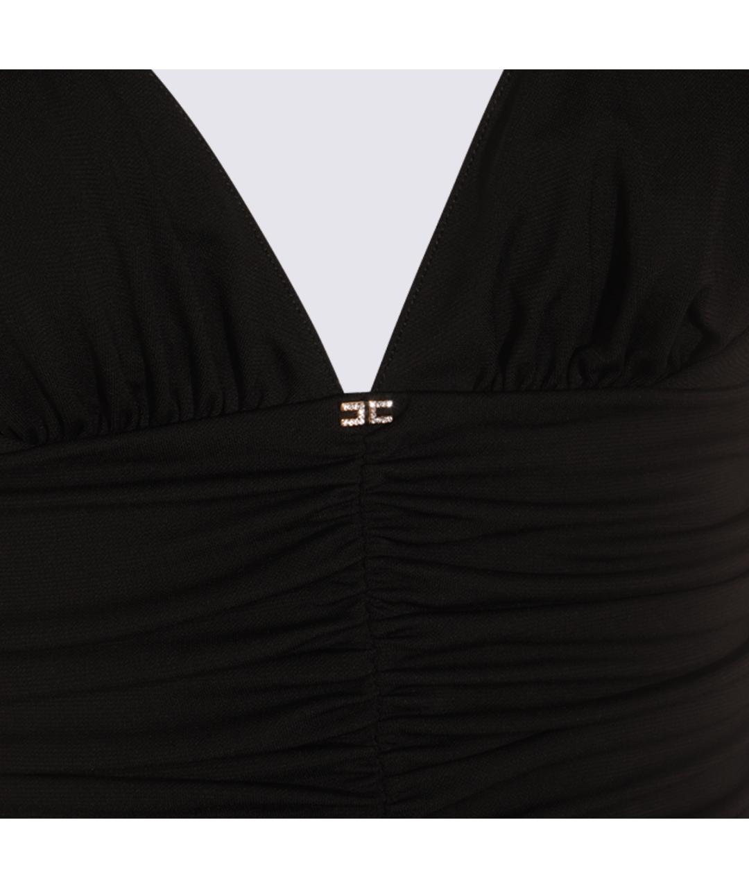 ELISABETTA FRANCHI Черное вискозное боди, фото 3