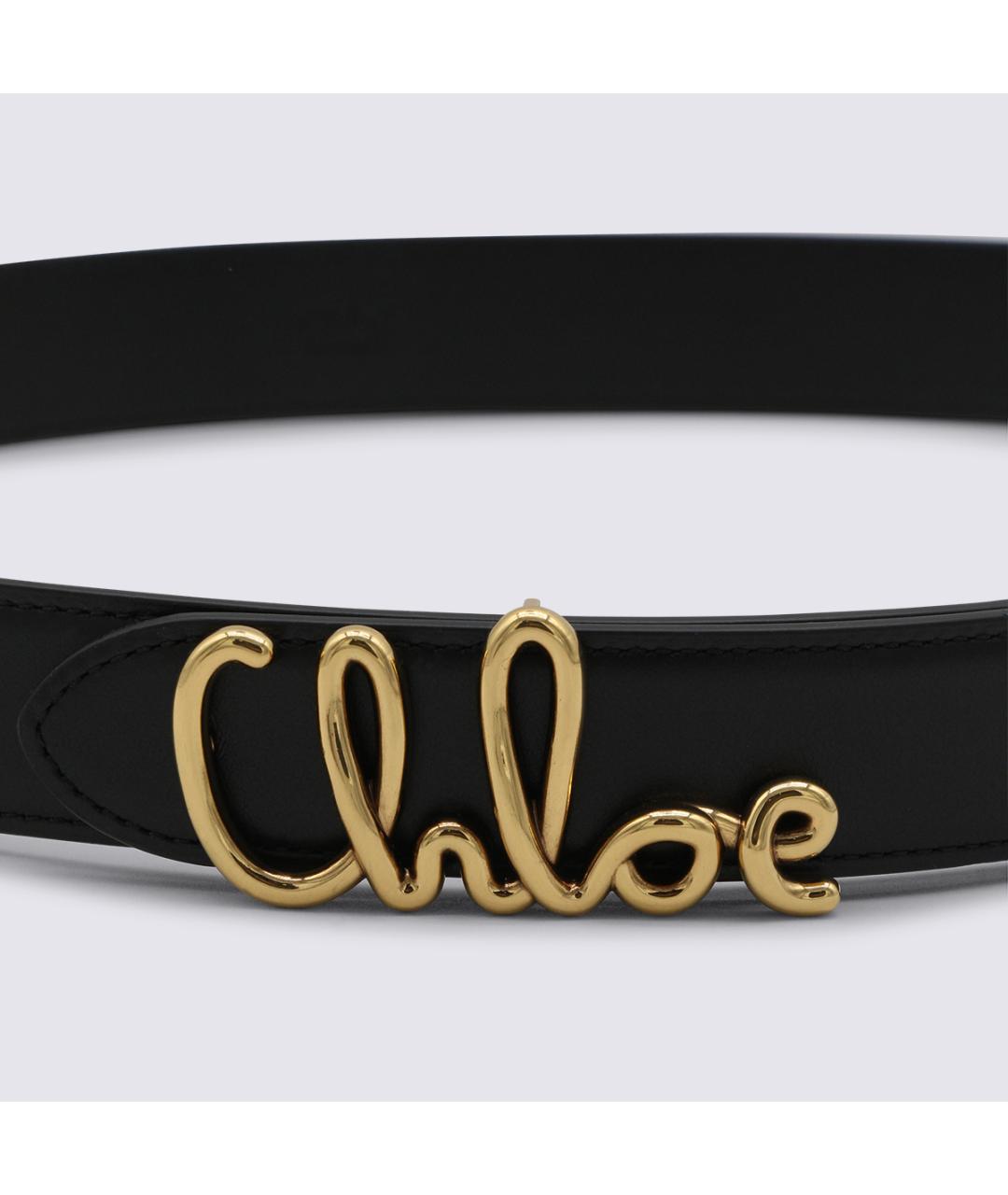 CHLOE Черный кожаный ремень, фото 2