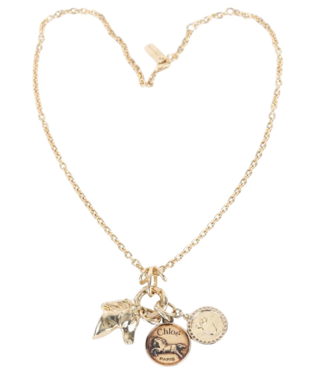 CHLOE Золотое металлическое колье, фото 1
