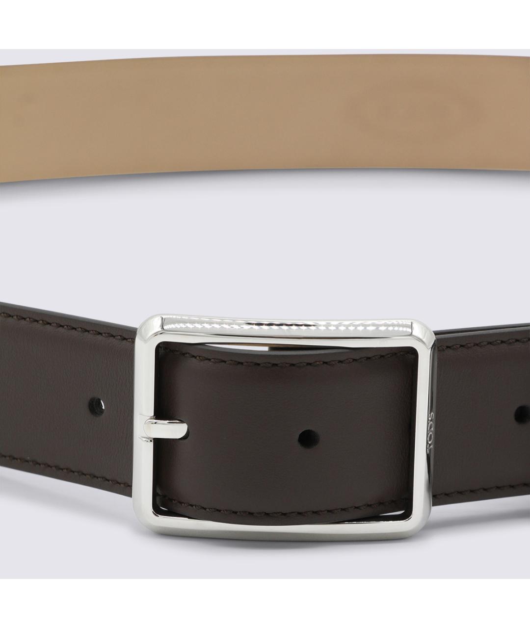 TOD'S Коричневый кожаный ремень, фото 2