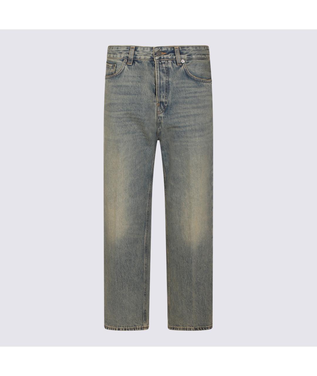 HAIKURE Синие хлопковые прямые джинсы, фото 4