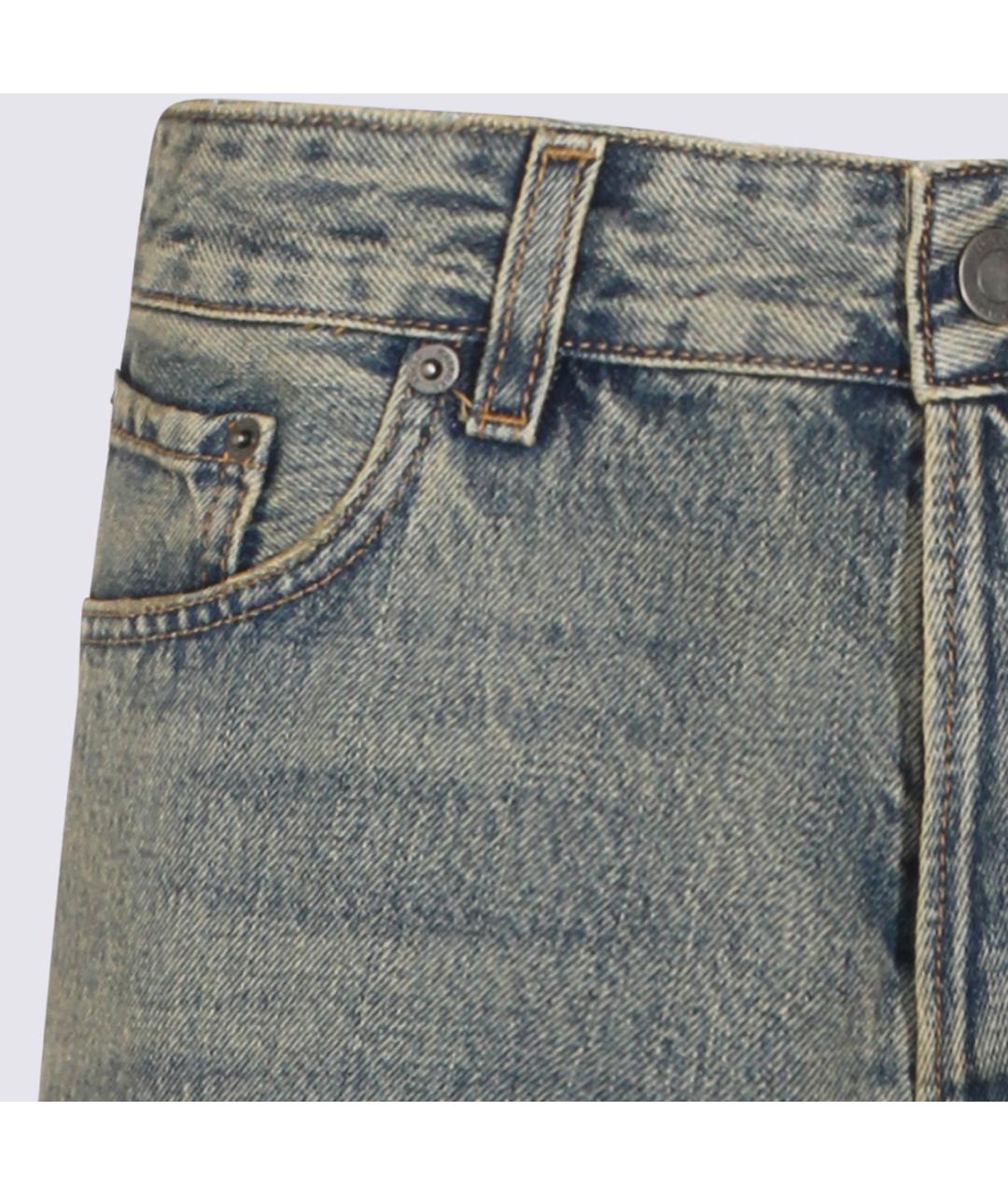 HAIKURE Синие хлопковые прямые джинсы, фото 3