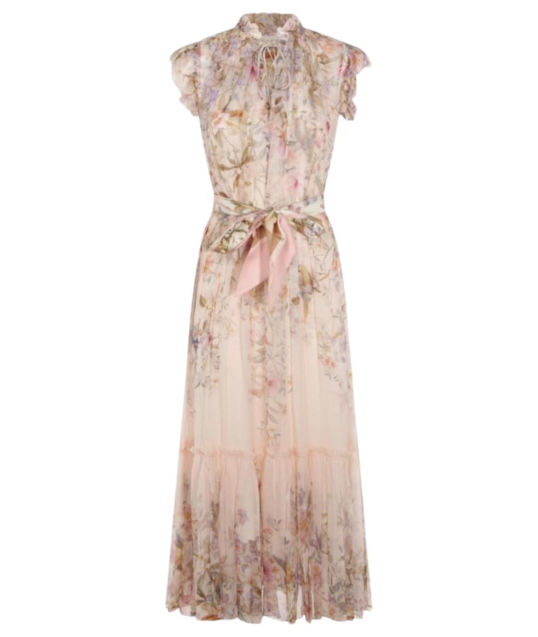 ZIMMERMANN Бежевое вискозное платье, фото 1