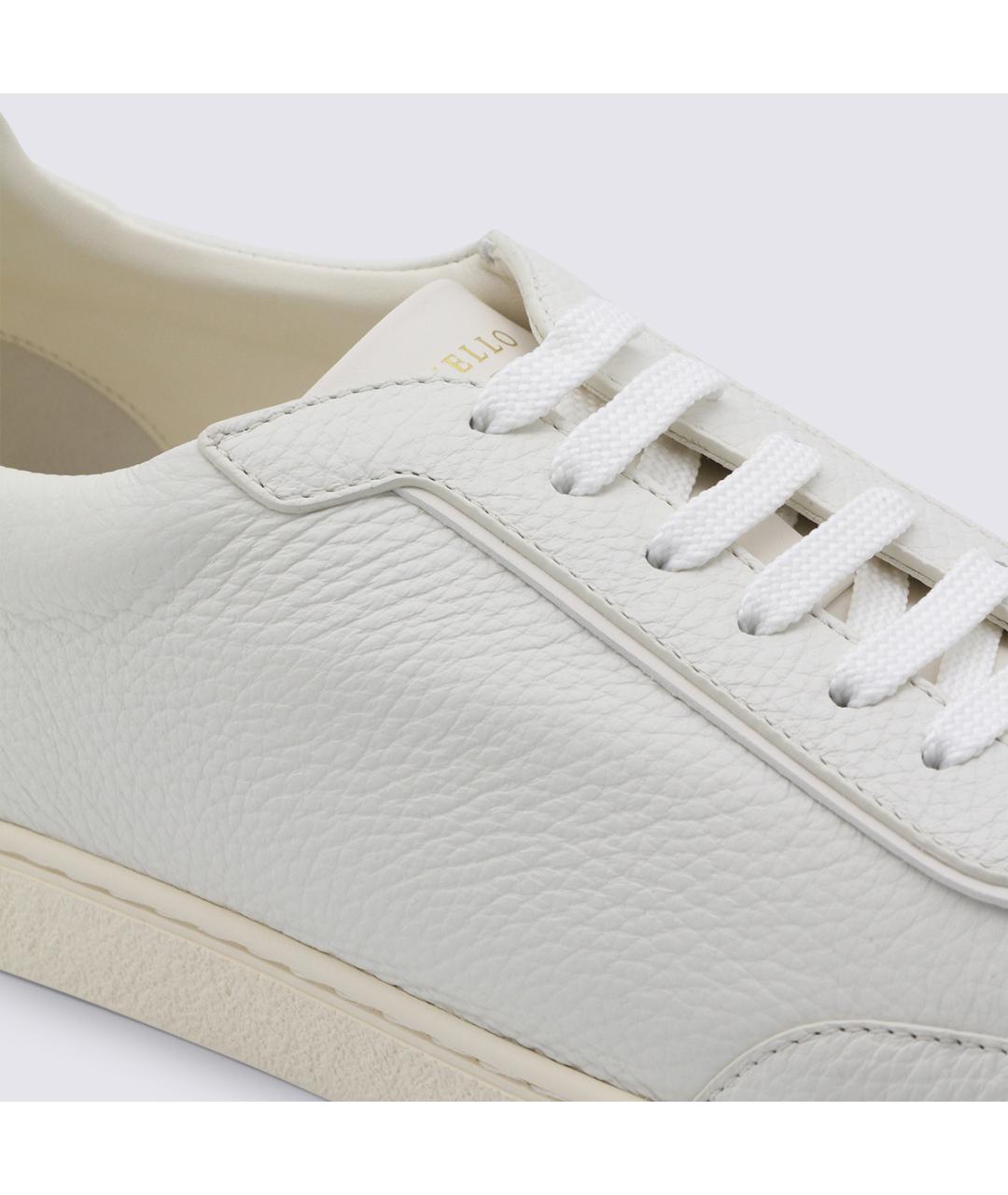BRUNELLO CUCINELLI Белые кожаные низкие кроссовки / кеды, фото 4