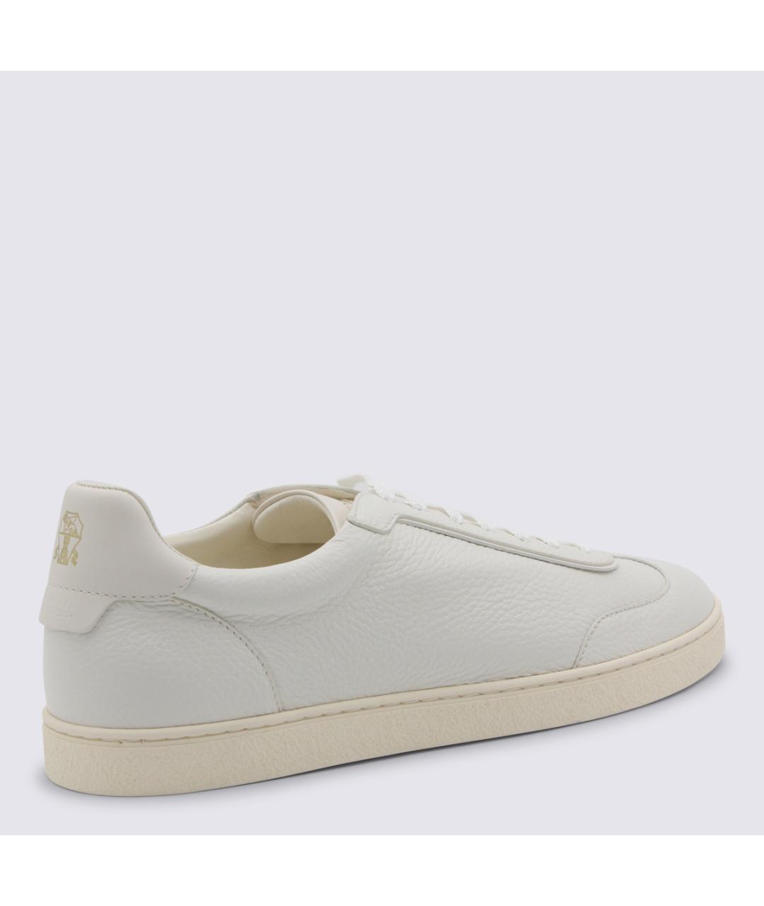 BRUNELLO CUCINELLI Белые кожаные низкие кроссовки / кеды, фото 3