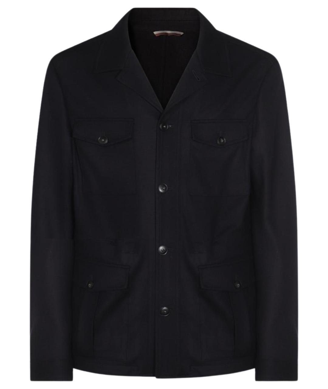 CANALI Черная шерстяная куртка, фото 1