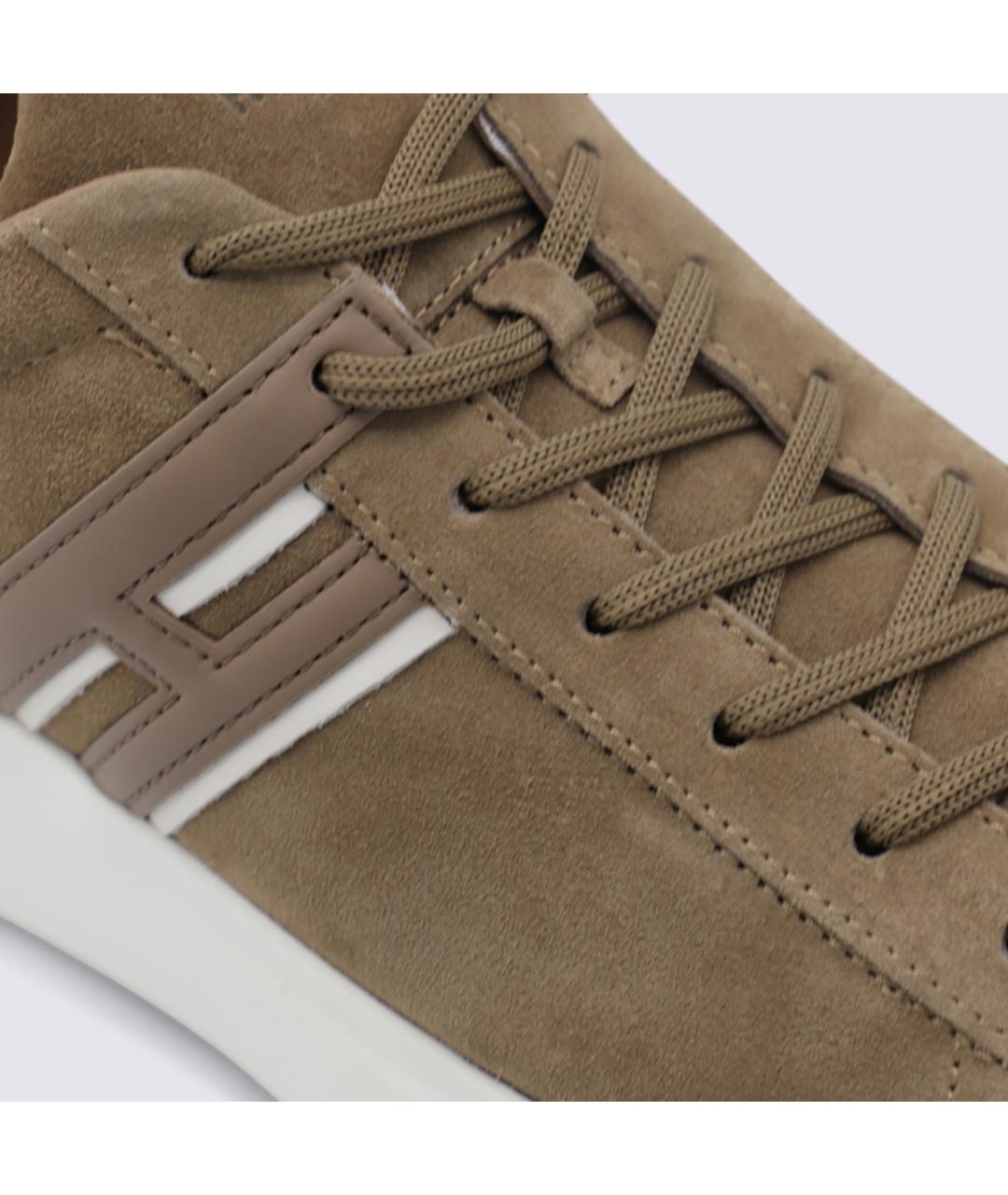 HOGAN Коричневые замшевые низкие кроссовки / кеды, фото 4