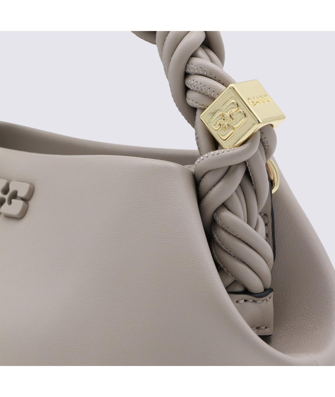 GANNI Серая кожаная сумка с короткими ручками, фото 4