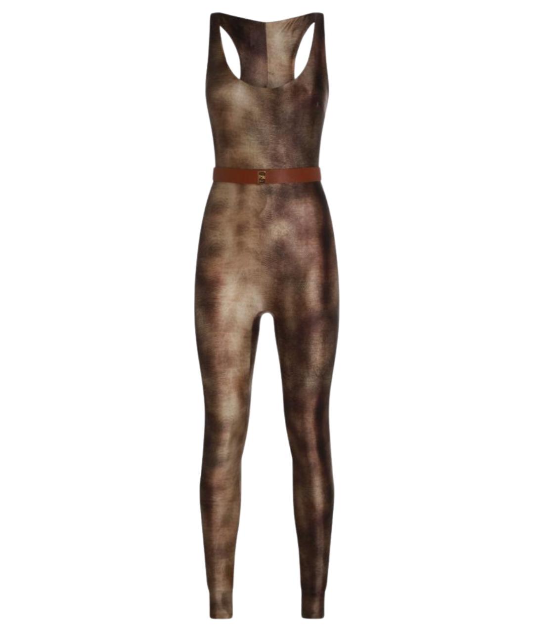 ELISABETTA FRANCHI Коричневый полиамидовый комбинезон, фото 1