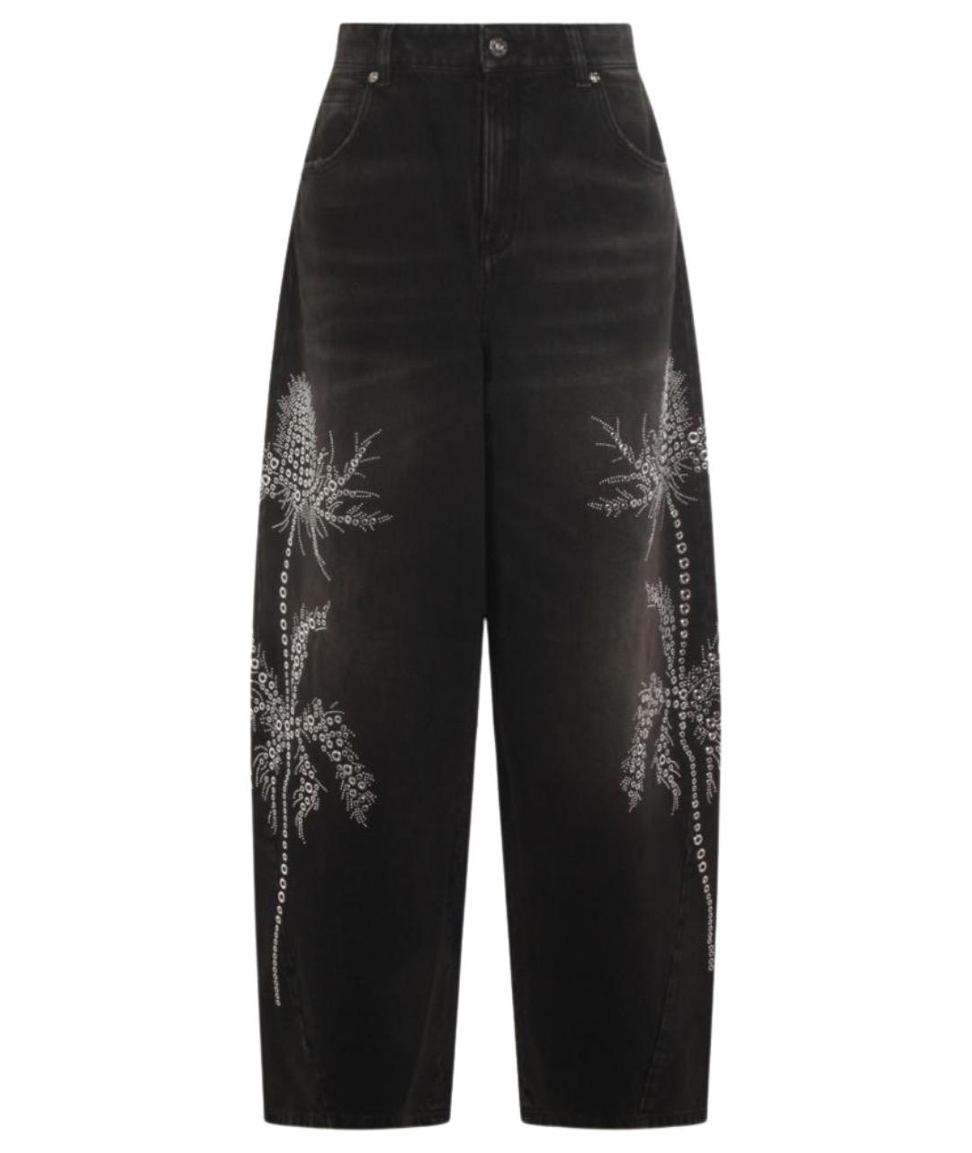 BLUMARINE Черные хлопковые прямые джинсы, фото 1