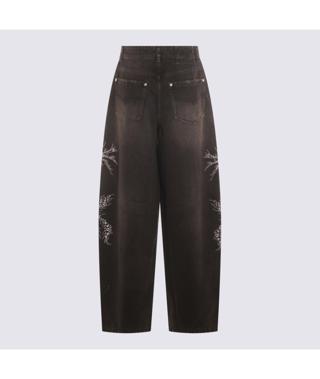 BLUMARINE Черные хлопковые прямые джинсы, фото 2