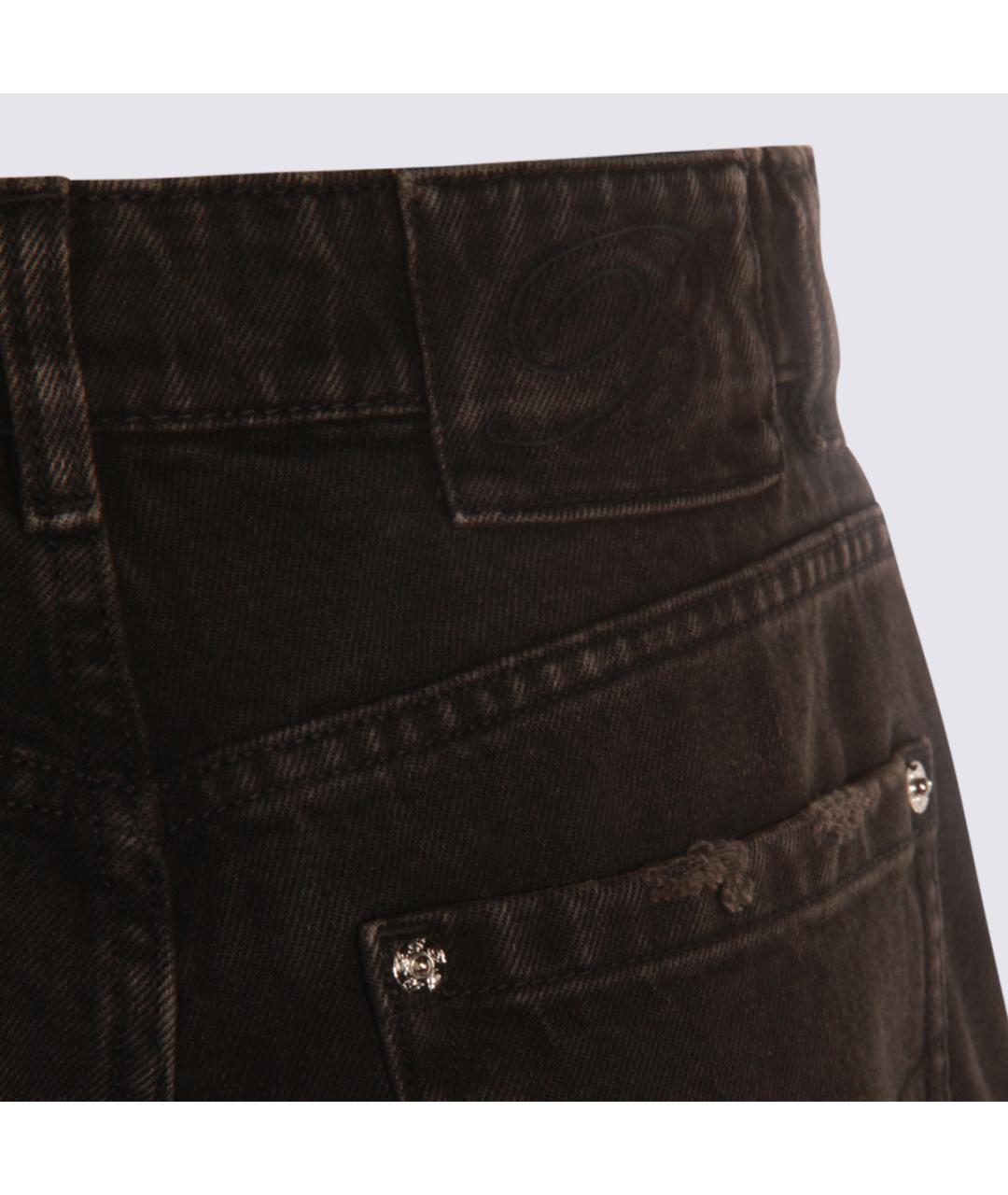 BLUMARINE Черные хлопковые прямые джинсы, фото 5