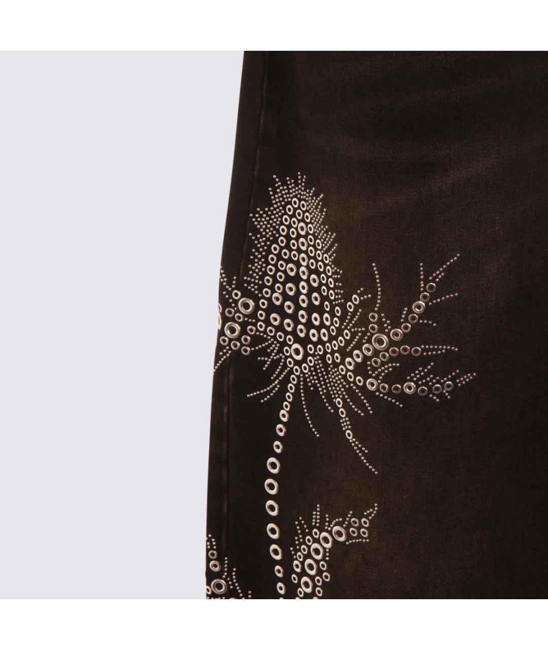 BLUMARINE Черные хлопковые прямые джинсы, фото 3