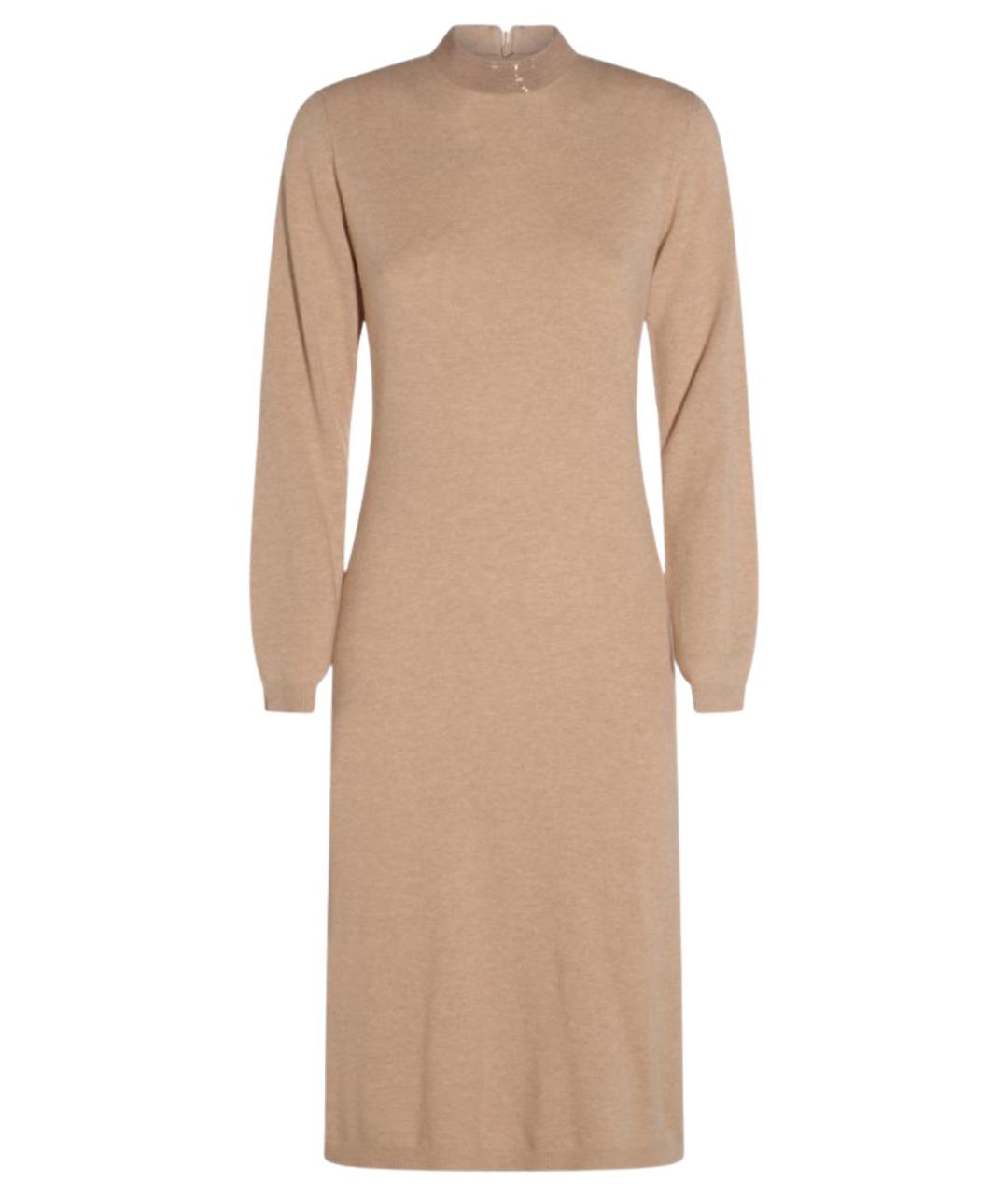 FABIANA FILIPPI Бежевое шерстяное повседневное платье, фото 1