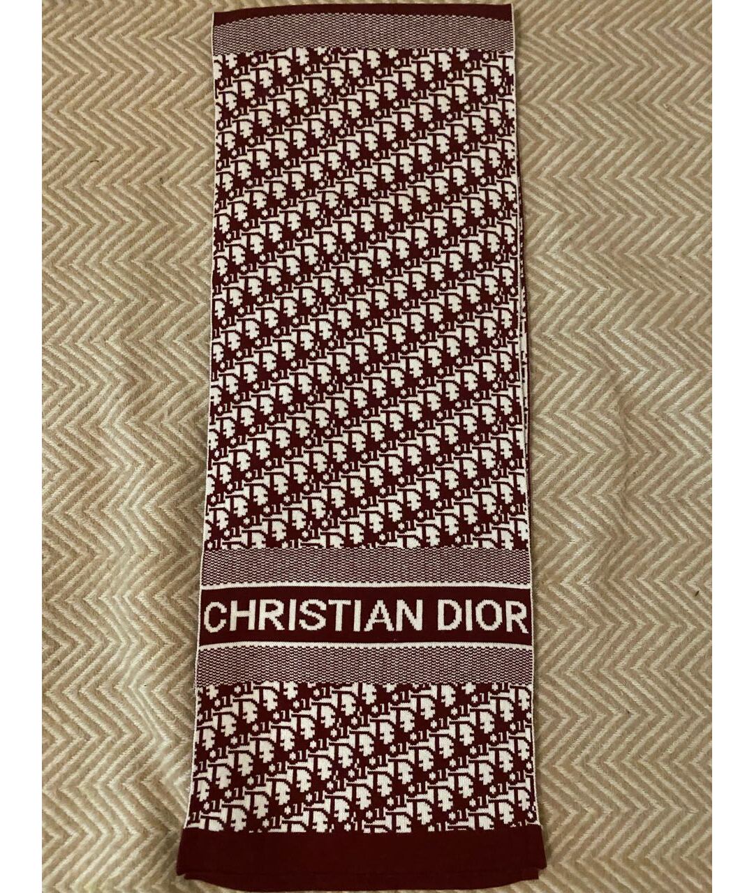 CHRISTIAN DIOR PRE-OWNED Красный кашемировый шарф, фото 5