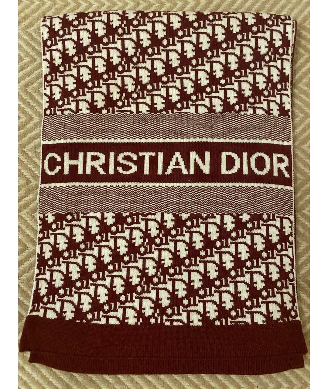 CHRISTIAN DIOR PRE-OWNED Красный кашемировый шарф, фото 2