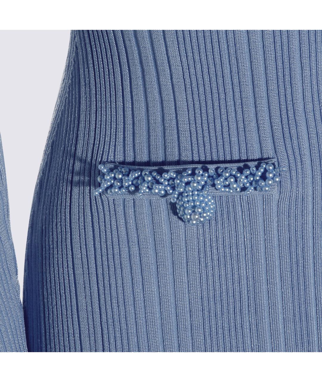 SELF-PORTRAIT Синее полиэстеровое повседневное платье, фото 4