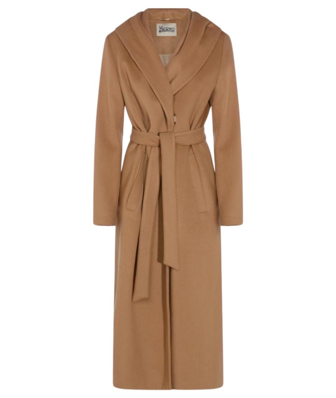 HERNO Бежевое шерстяное пальто, фото 1