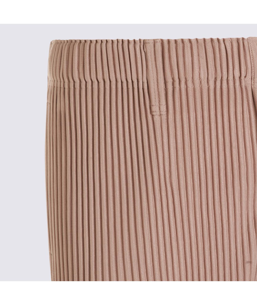 HOMME PLISSE ISSEY MIYAKE Бежевые полиэстеровые повседневные брюки, фото 3