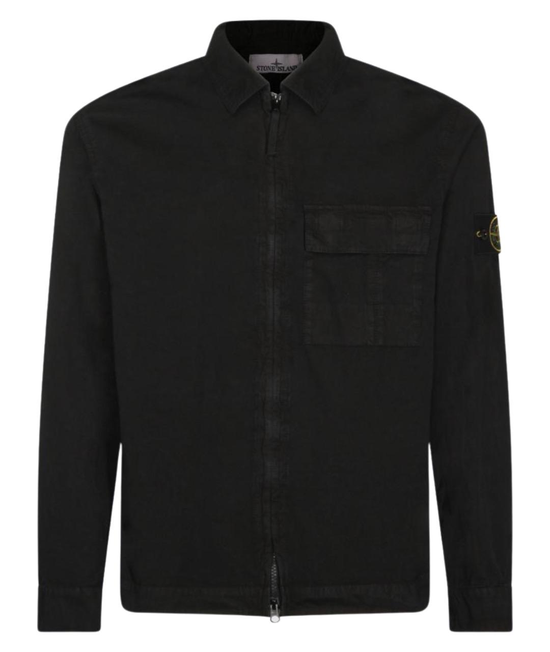 STONE ISLAND Черная хлопковая кэжуал рубашка, фото 1