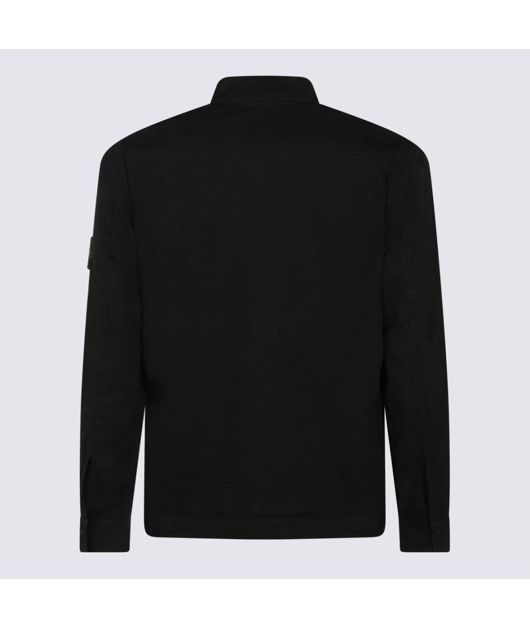 STONE ISLAND Черная хлопковая кэжуал рубашка, фото 2