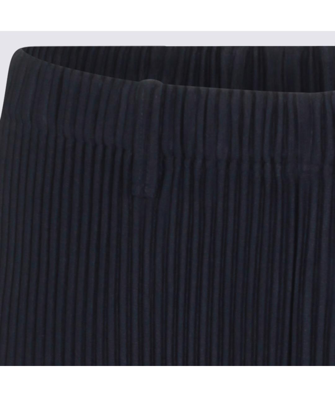 HOMME PLISSE ISSEY MIYAKE Темно-синие полиэстеровые повседневные брюки, фото 3