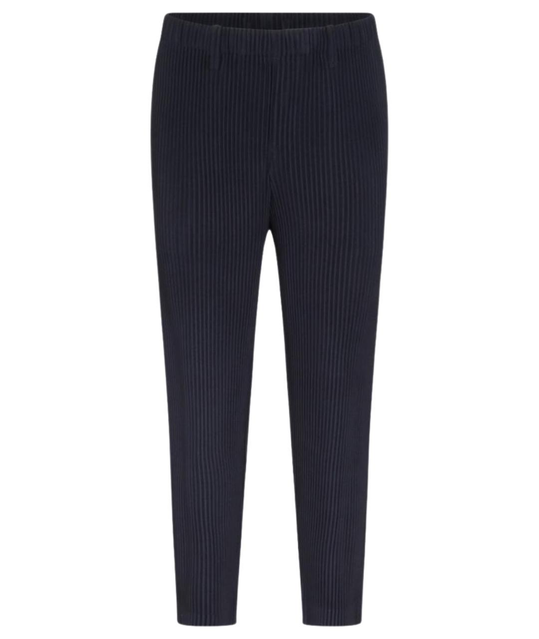 HOMME PLISSE ISSEY MIYAKE Темно-синие полиэстеровые повседневные брюки, фото 1