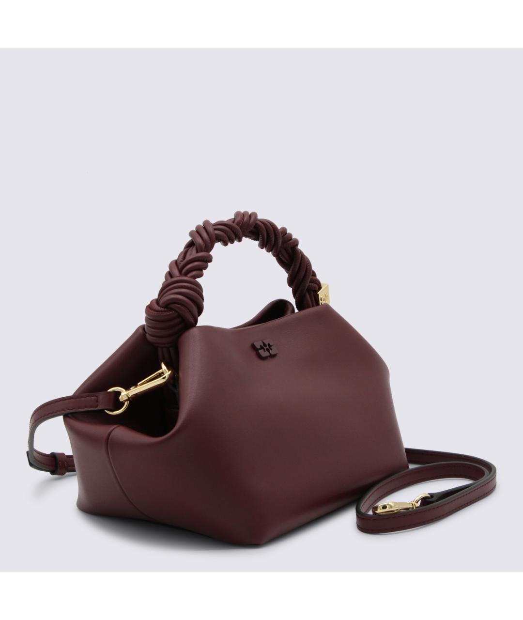 GANNI Бордовая кожаная сумка через плечо, фото 2