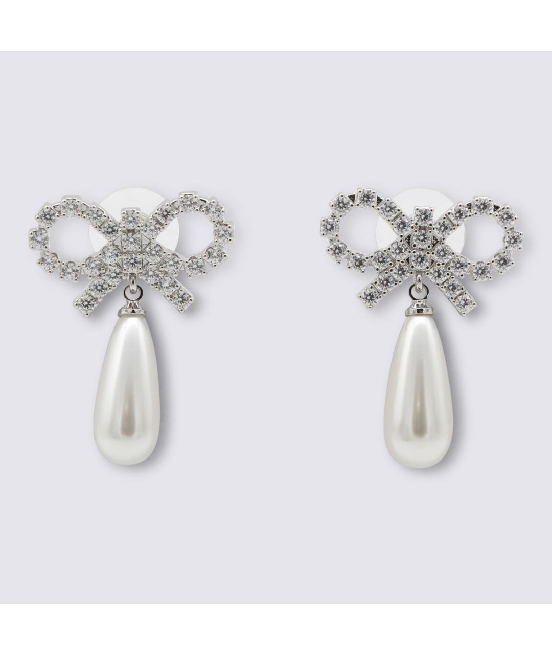 SELF-PORTRAIT Белые металлические серьги, фото 3