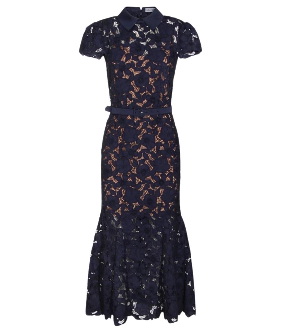 SELF-PORTRAIT Синее полиэстеровое повседневное платье, фото 1