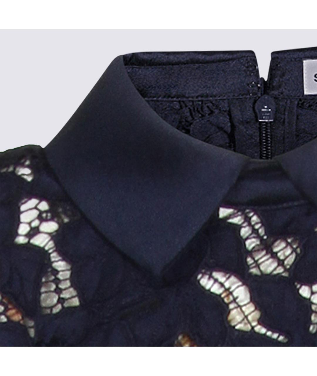 SELF-PORTRAIT Синее полиэстеровое повседневное платье, фото 4