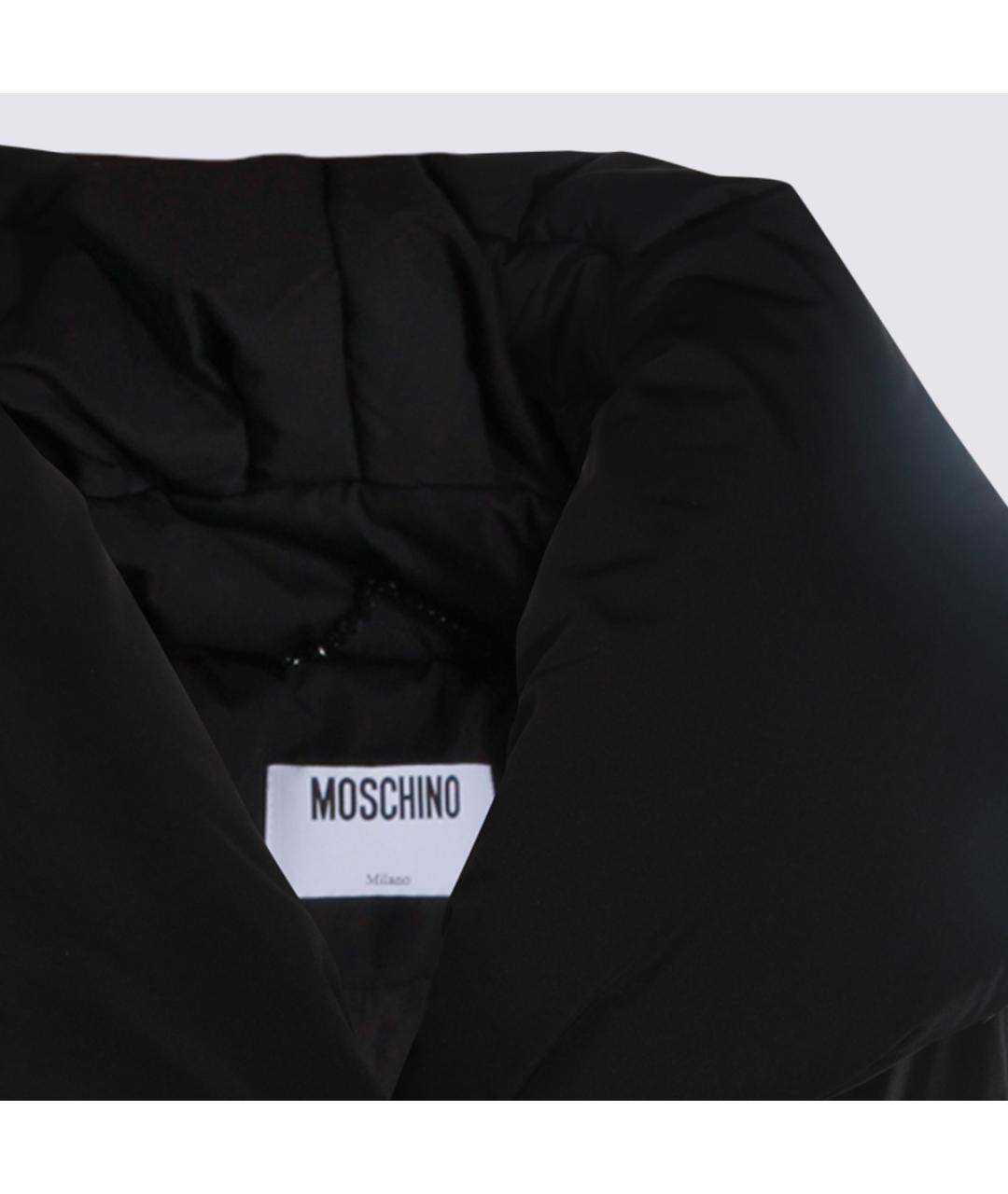 MOSCHINO Черный полиэстеровый пуховик, фото 4