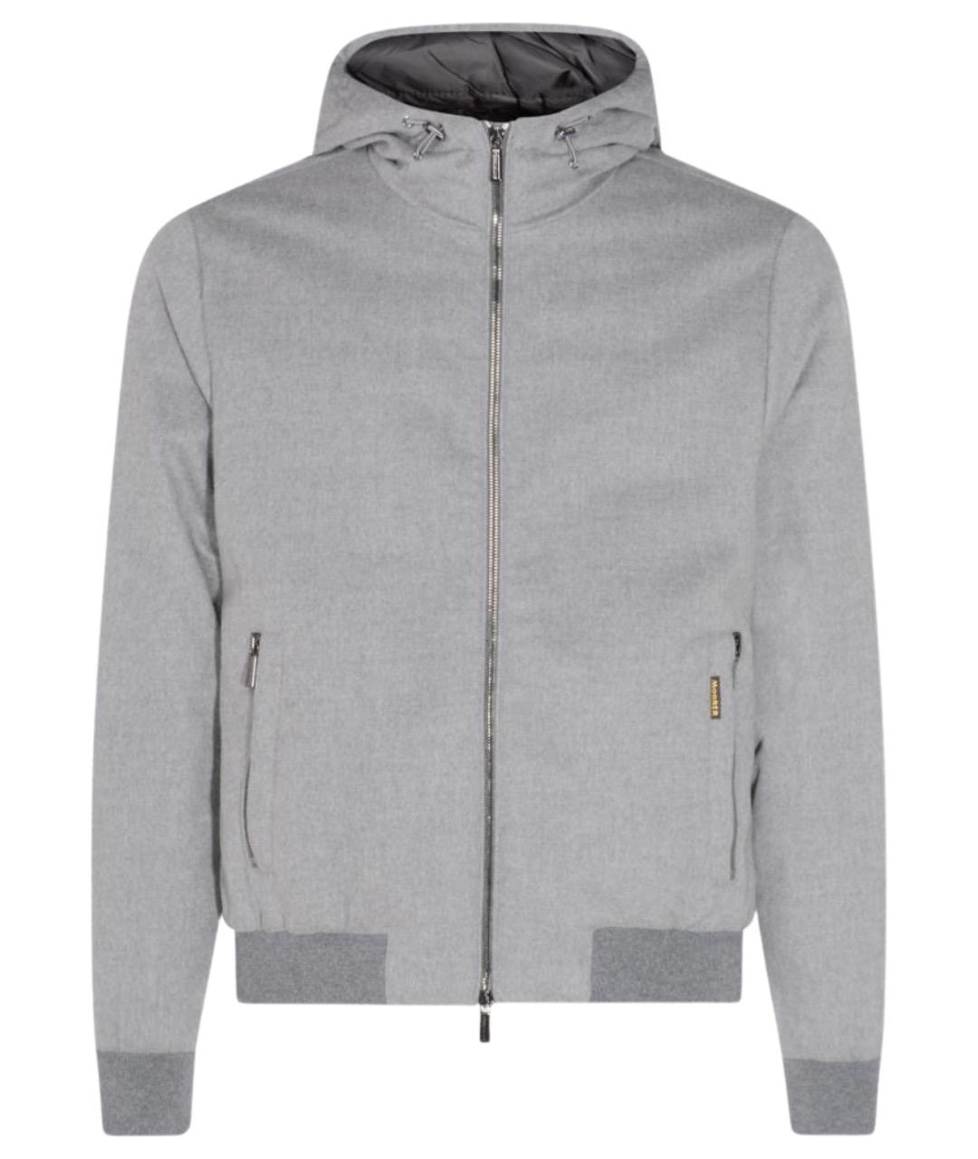 MOORER Серый шерстяной пуховик, фото 1