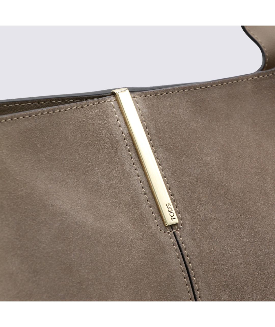 TOD'S Серая замшевая сумка тоут, фото 4