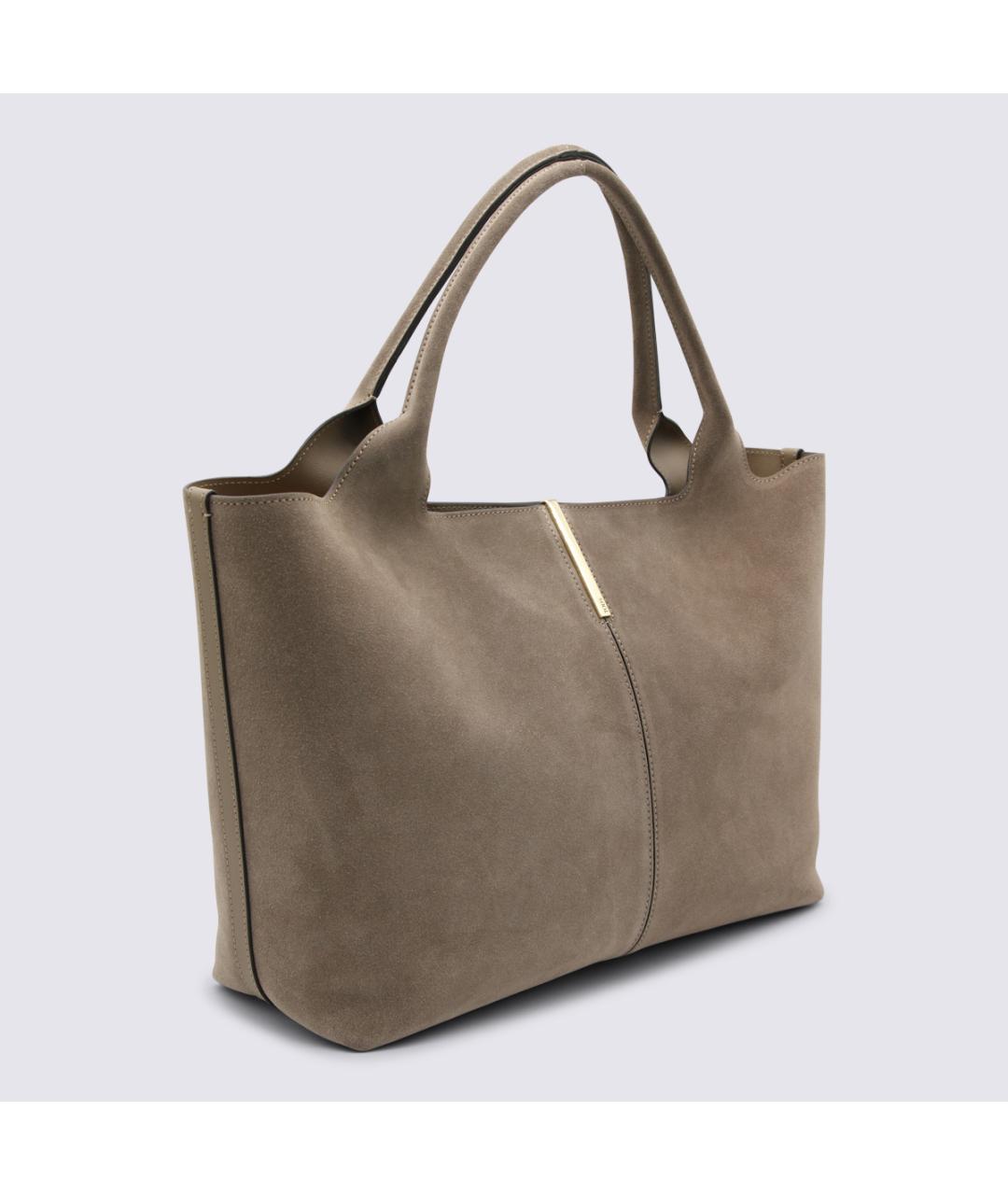 TOD'S Серая замшевая сумка тоут, фото 2