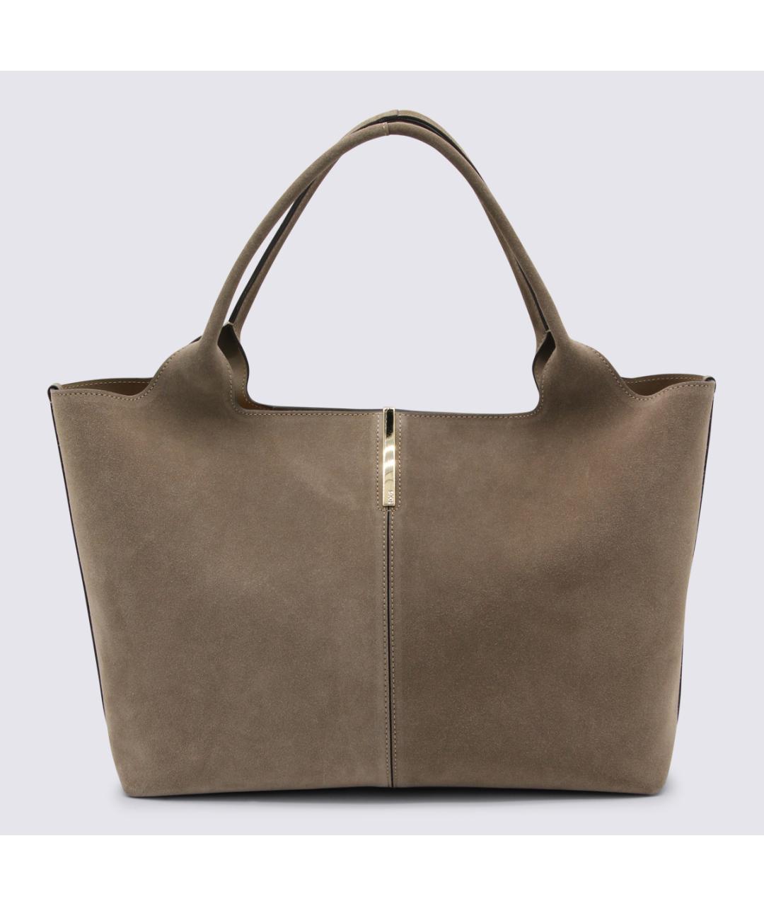 TOD'S Серая замшевая сумка тоут, фото 5