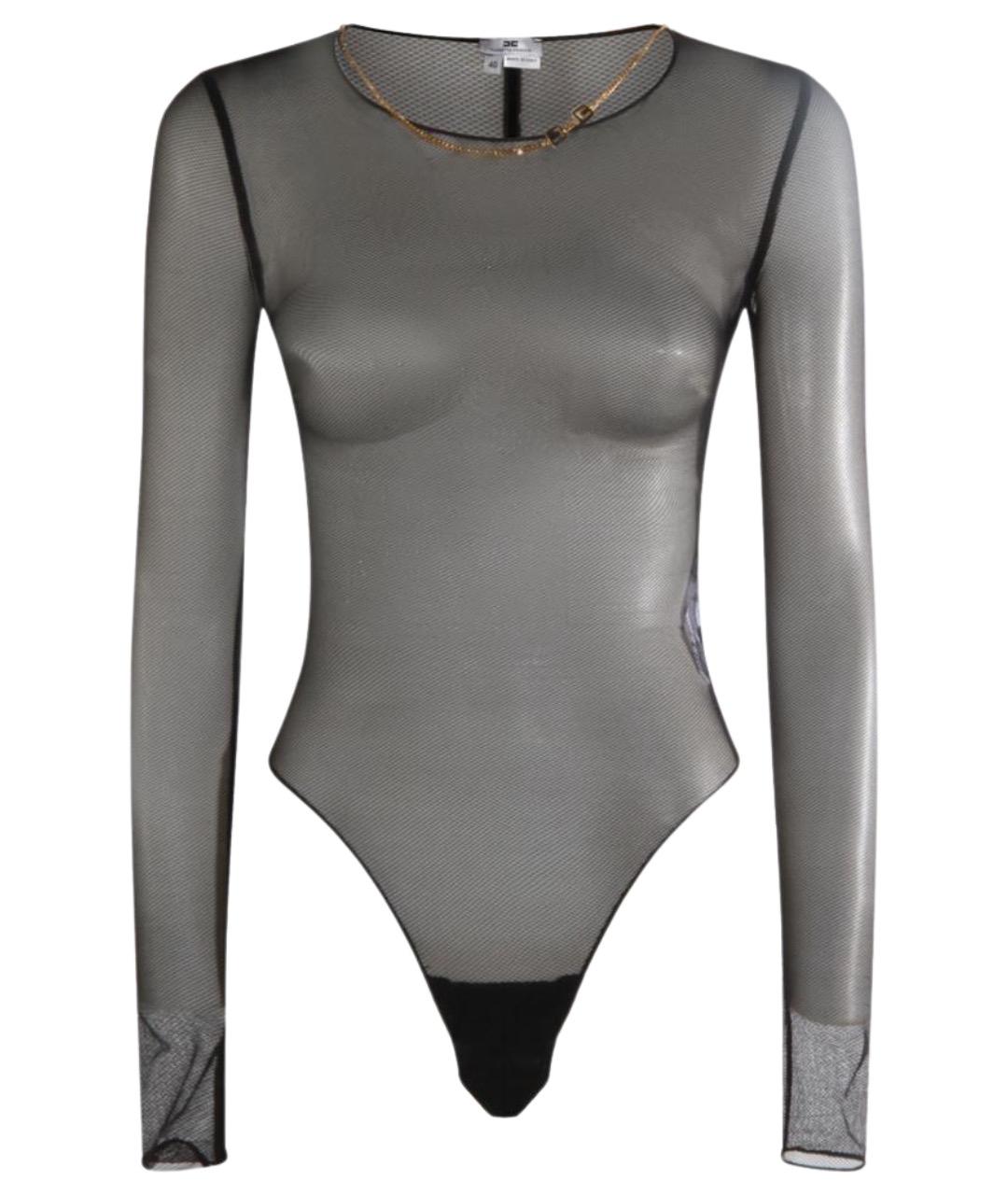 ELISABETTA FRANCHI Черное полиэстеровое боди, фото 1