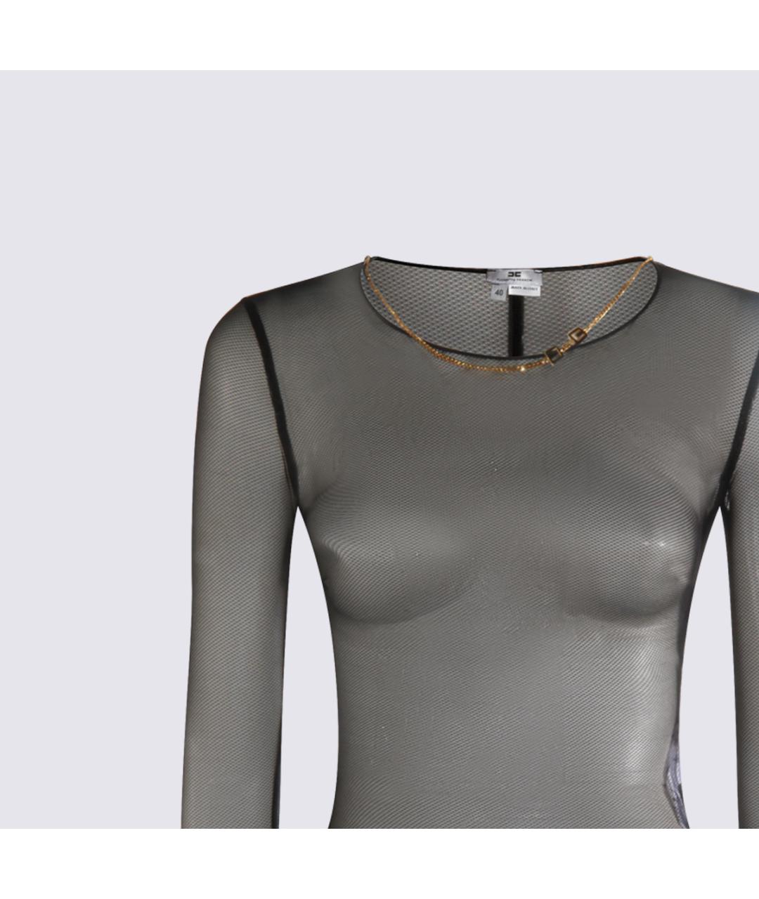 ELISABETTA FRANCHI Черное полиэстеровое боди, фото 3