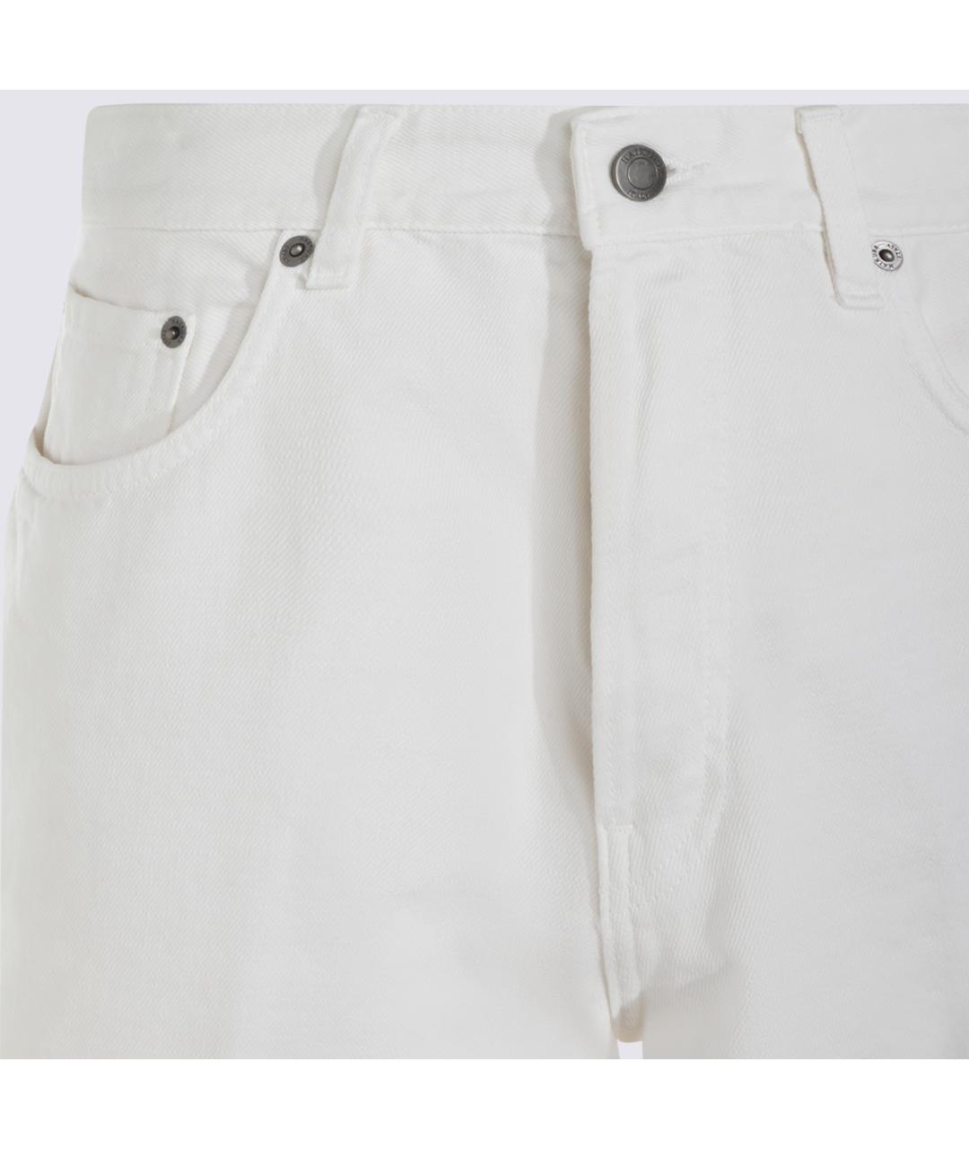 HAIKURE Белые хлопковые прямые джинсы, фото 3