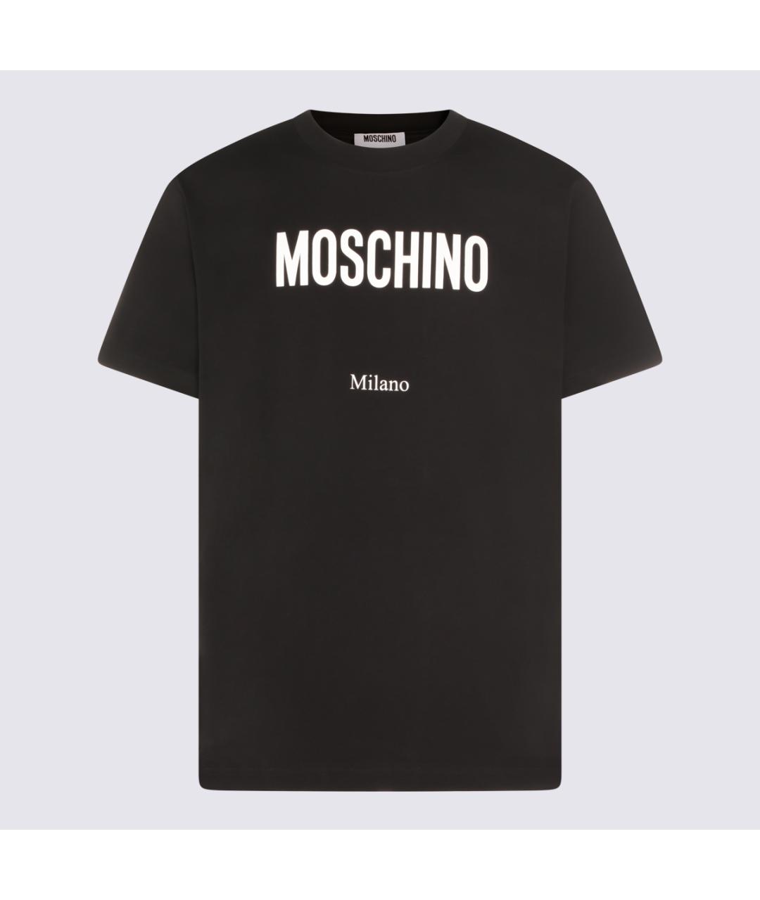 MOSCHINO Черная хлопковая футболка, фото 4