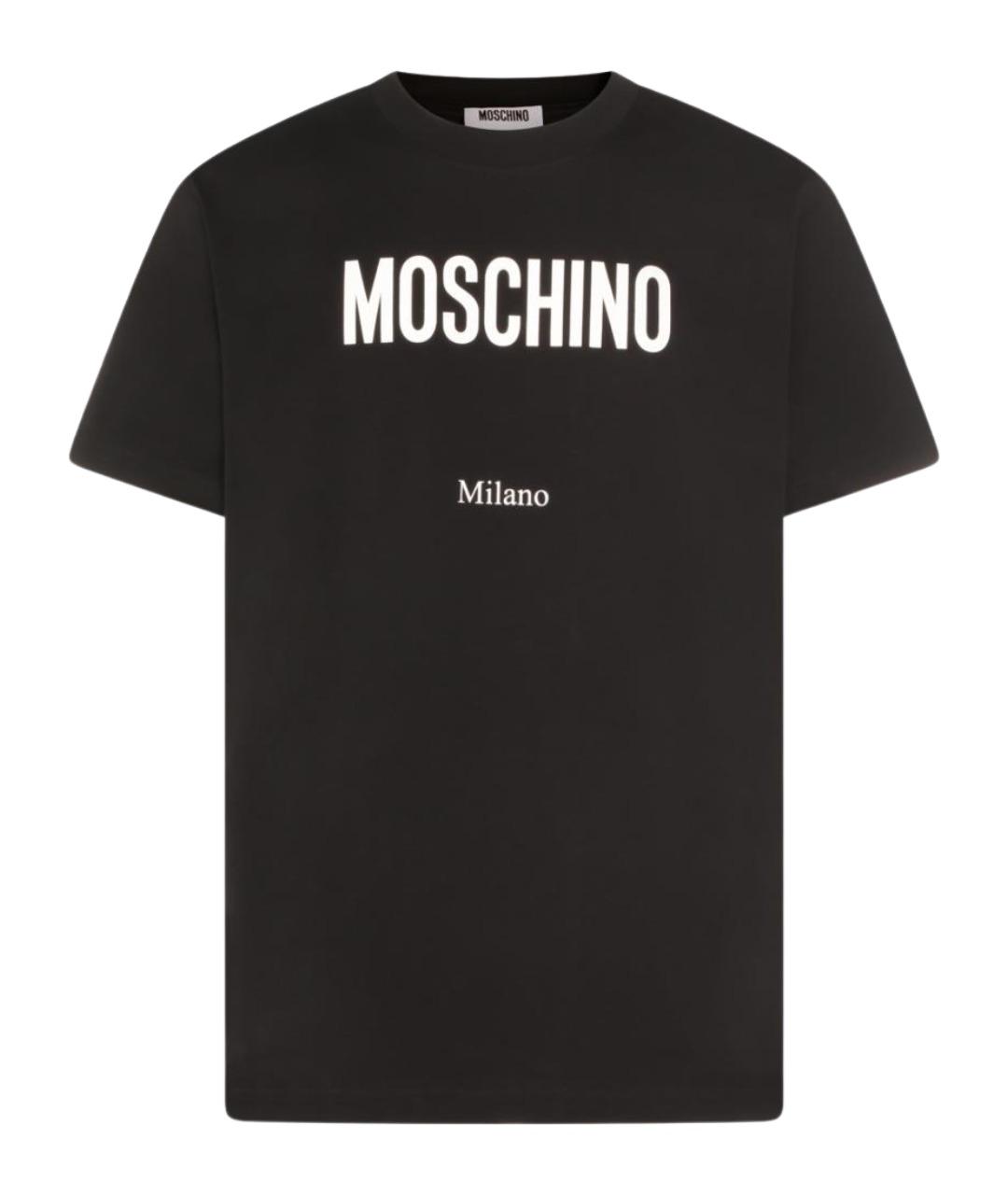 MOSCHINO Черная хлопковая футболка, фото 1