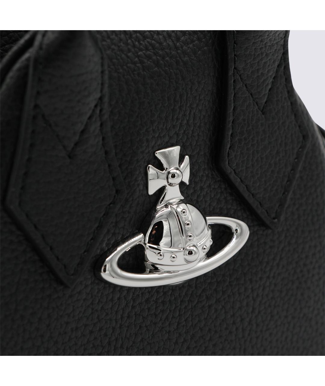 VIVIENNE WESTWOOD Черная сумка с короткими ручками из искусственной кожи, фото 4