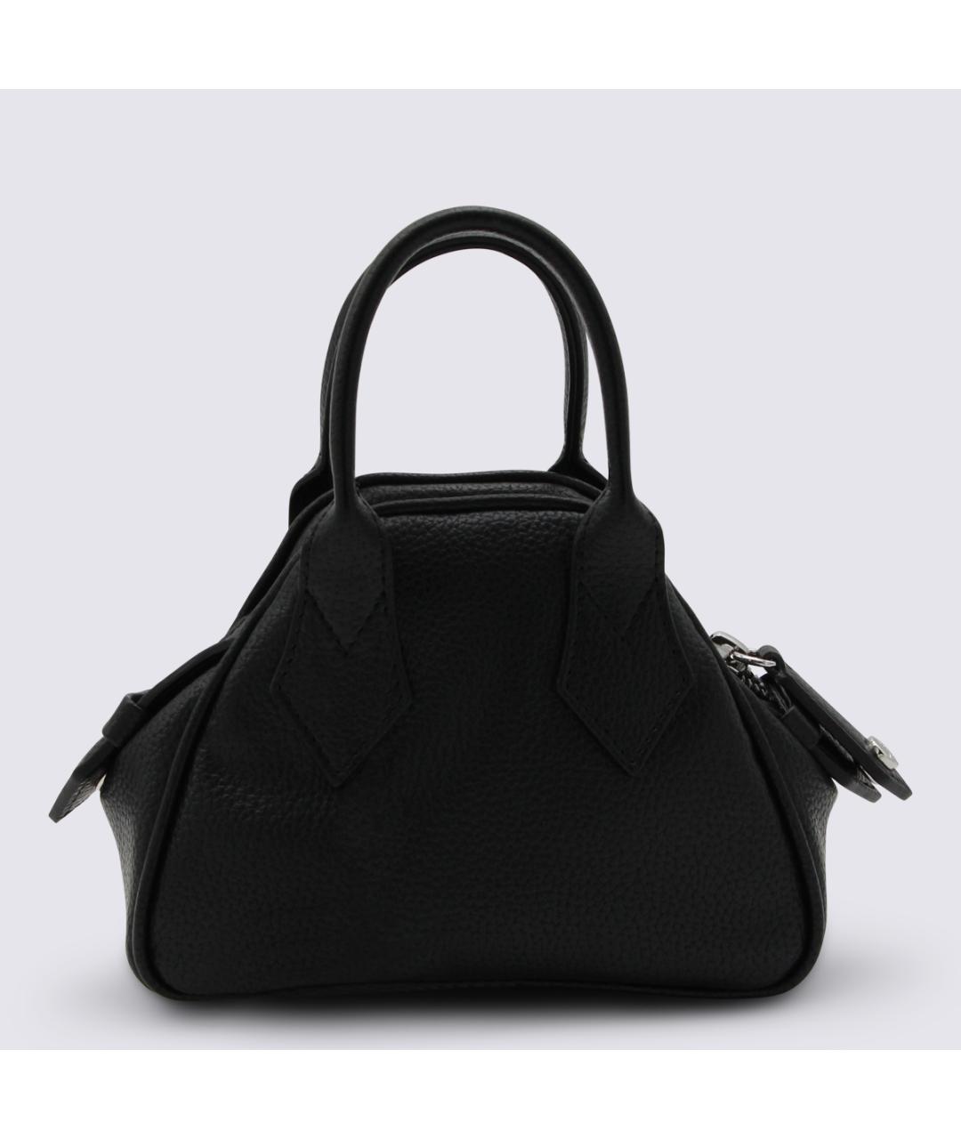 VIVIENNE WESTWOOD Черная сумка с короткими ручками из искусственной кожи, фото 3