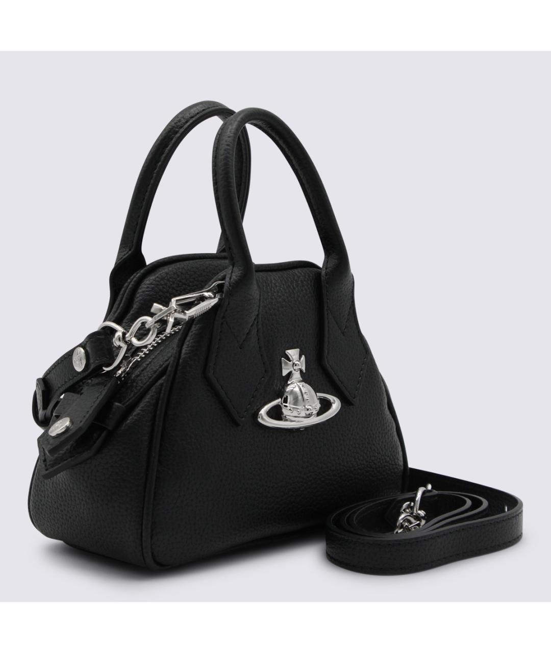 VIVIENNE WESTWOOD Черная сумка с короткими ручками из искусственной кожи, фото 2