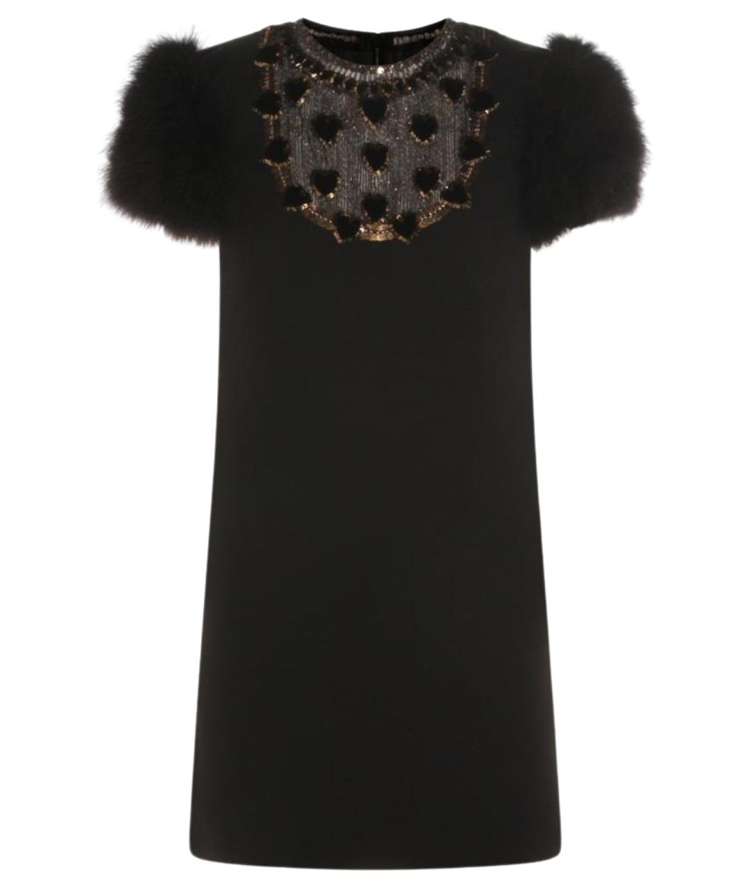 VALENTINO Черное шерстяное платье, фото 1